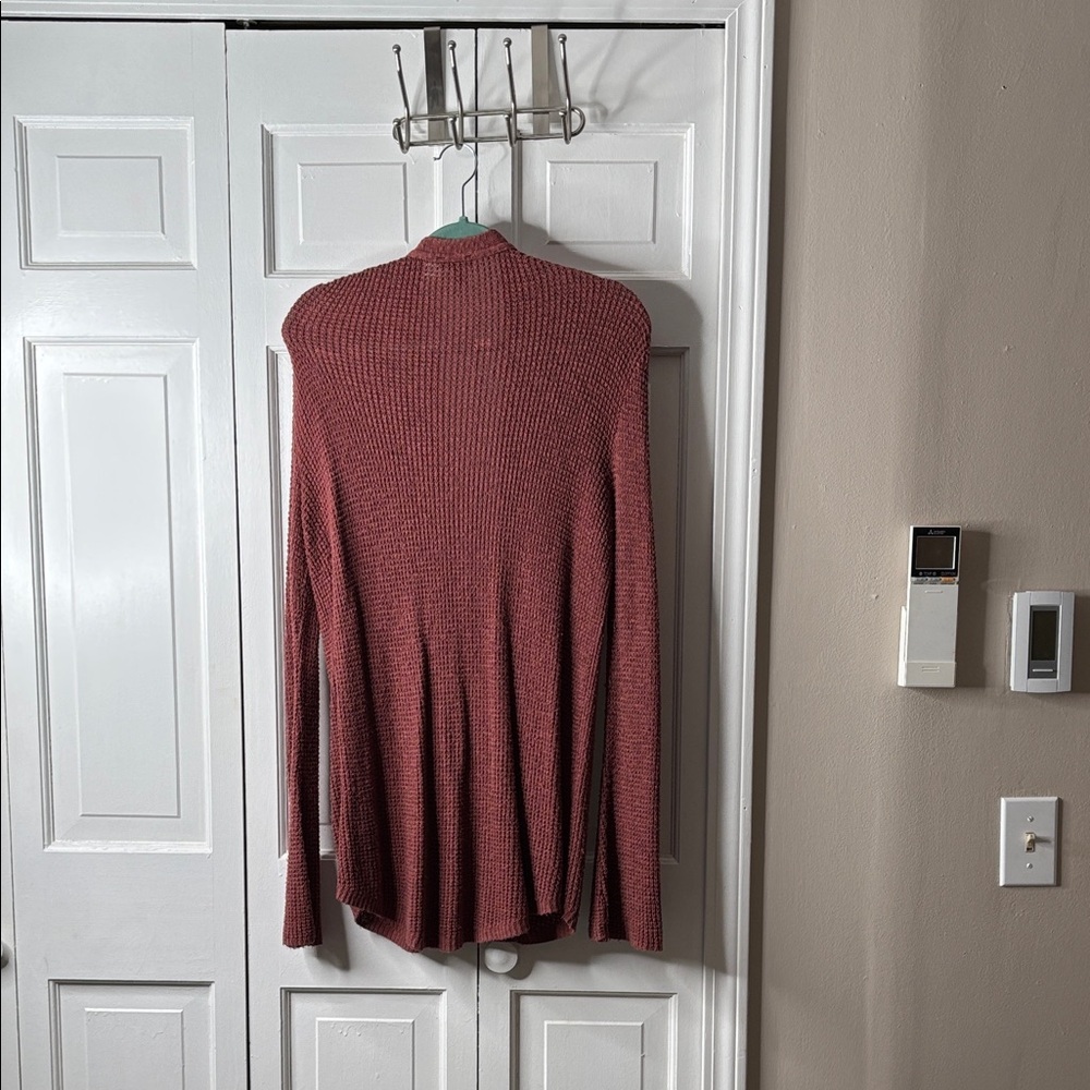 Express Open-Front Waffle Cardigan - Mauve Rose sz M - Picture 6 of 6